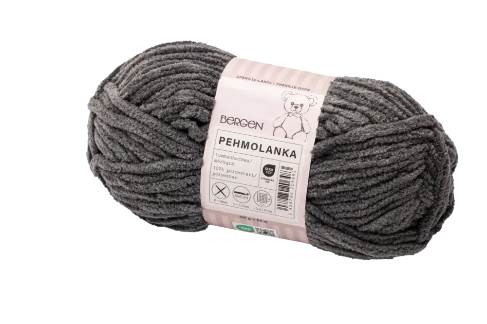 Bergen pehmolanka tummanharmaa 100g | Tehdashinta