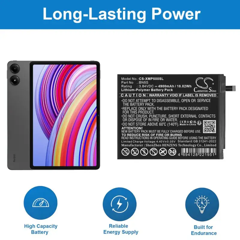 Löytö | Redmi tabletin Pad Pro yhteensopiva akku 4900mAh