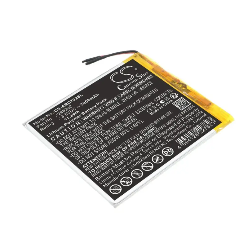 Archos tabletin 70 Oxygen, AC70OX yhteensopiva akku 3000mAh | Osta turvallisesti